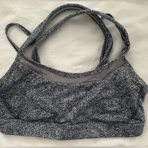 Black and White Strappy Lululemon Strappy Bra